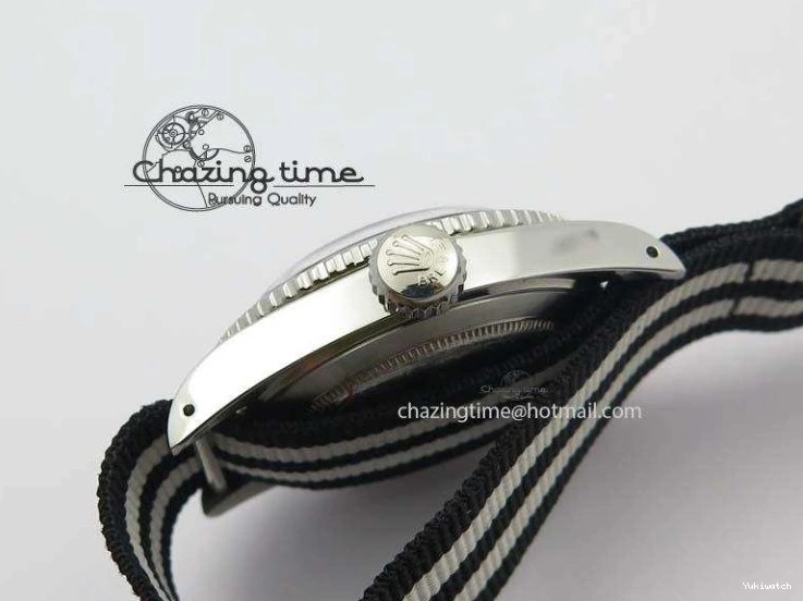 200m 660ft A2836 Nylon On Black Submariner Dial Vintage SS Strap Date No 0123